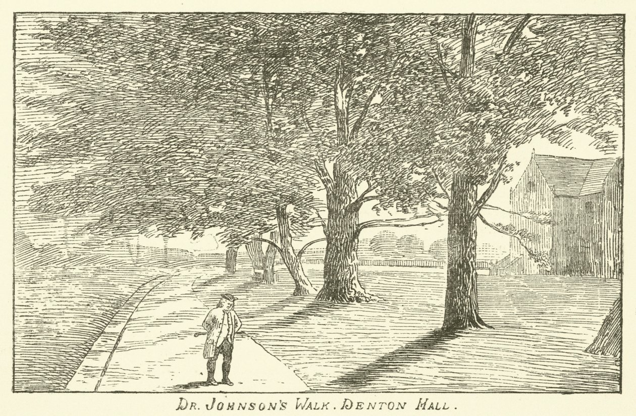 Dr. Johnson sétánya, Denton Hall (metszet) alkotó: English School