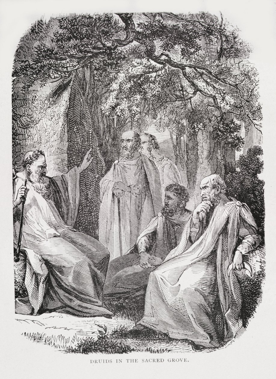 Druidák a szent ligetben, a Franciaország történetéből, Emile de Bonnechose, kiadó: Ward, Lock and Co, London alkotó: English School