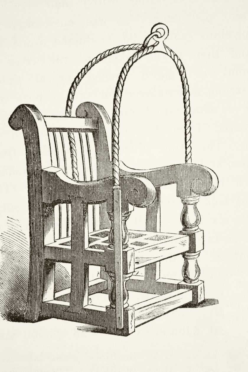 A 15. században használt kacsazsámoly William Hickman Smith Aubrey (1858-1916) „Anglia nemzeti és hazai története” című művéből, Londonban, 1890 körül. alkotó: English School