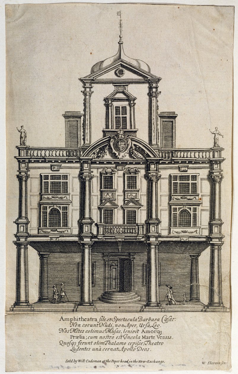 Dukes Színház, Dorset Gardens, vésette W. Sherwin (kb. 1645-1711) 1673 alkotó: English School
