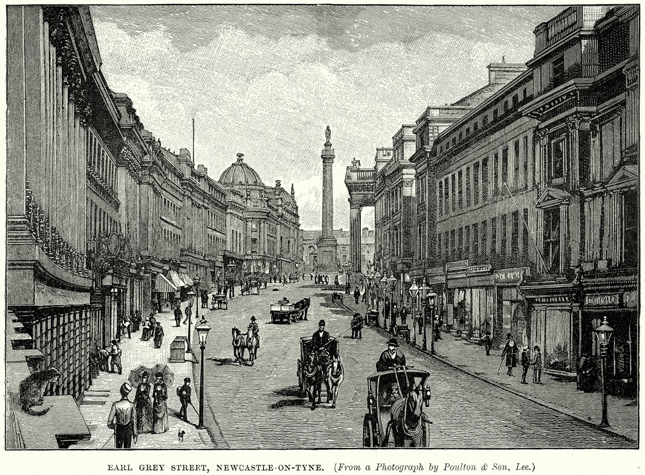 Earl Grey Street, Newcastle-on-Tyne (metszet) alkotó: English School