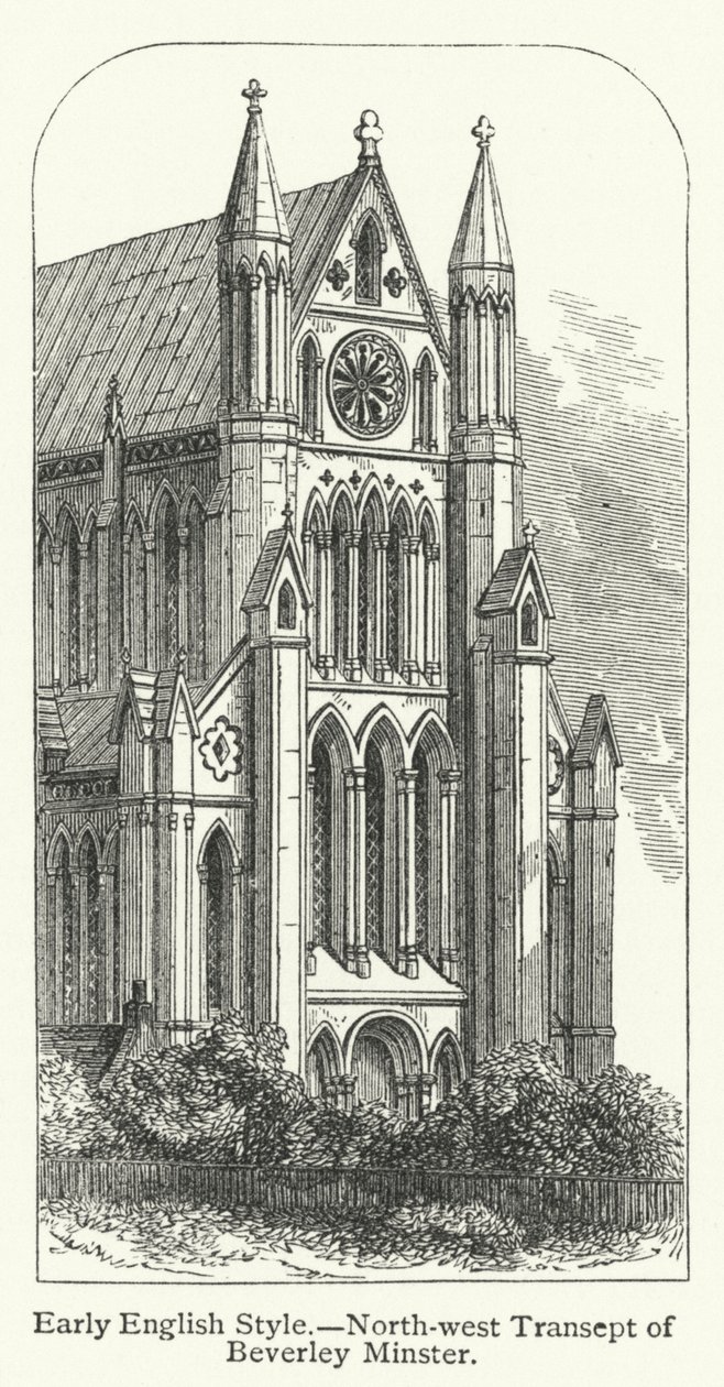 Korai angol stílus, Beverley Minster észak-nyugati kereszthajója (metszet) alkotó: English School