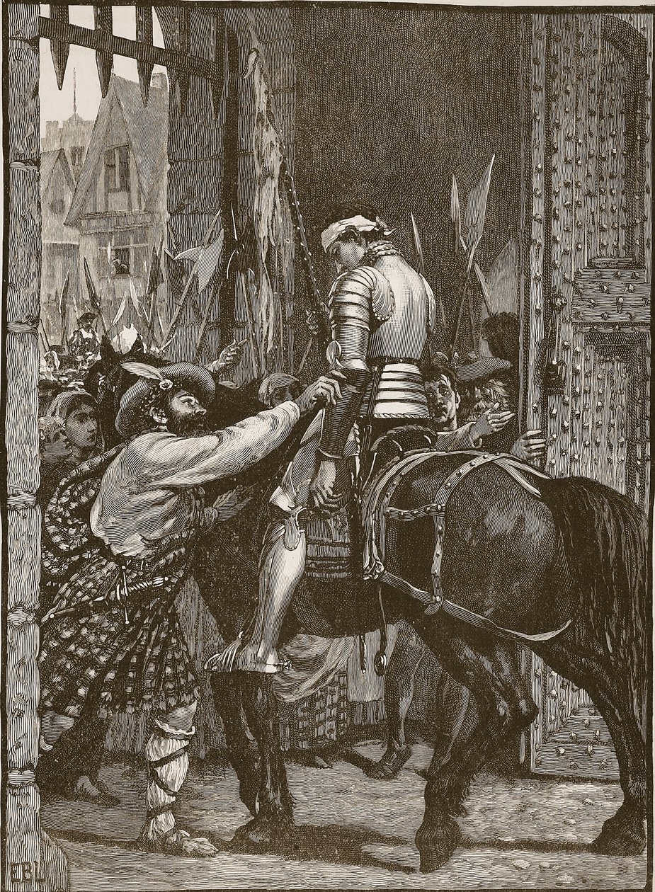 Edinburgh Flodden után, illusztráció a Cassells Illustrated History of Englandből (szépia fotó) alkotó: English School