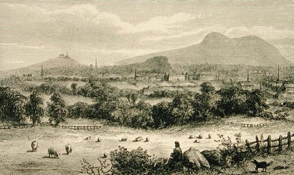 Edinburgh 1880 körül, a Religious Tract Society által kiadott „Scottish Pictures”-ből alkotó: English School
