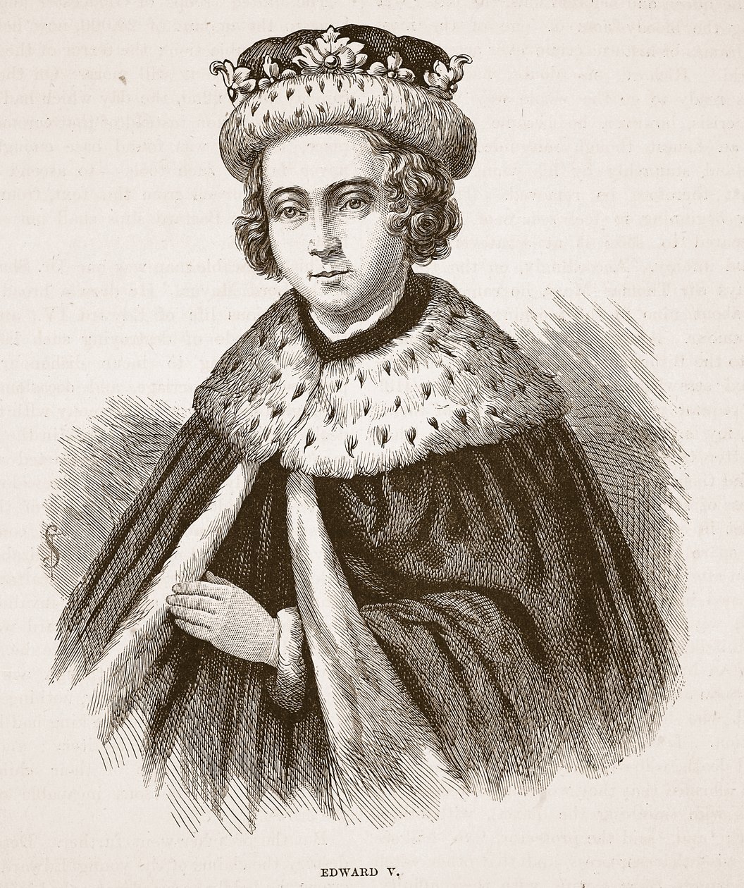 V. Edward, a Cassells Illustrated History of England illusztrációja (szépia fotó) alkotó: English School