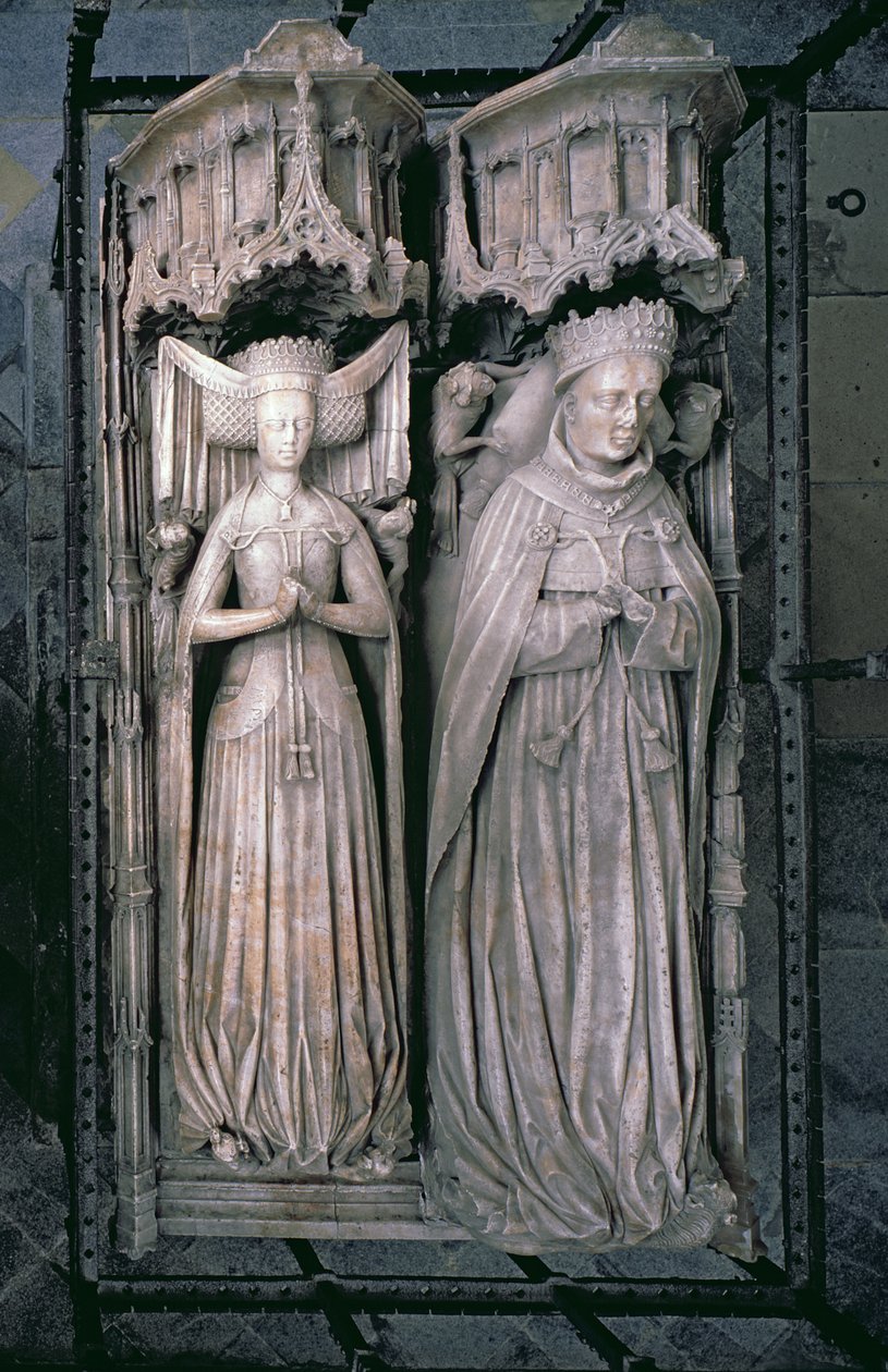 Thomas Fitzalan, Arundel 5. grófjának és feleségének, Beatrice-nek a képmása a Fitzalan-kápolnában (alabástrom) alkotó: English School