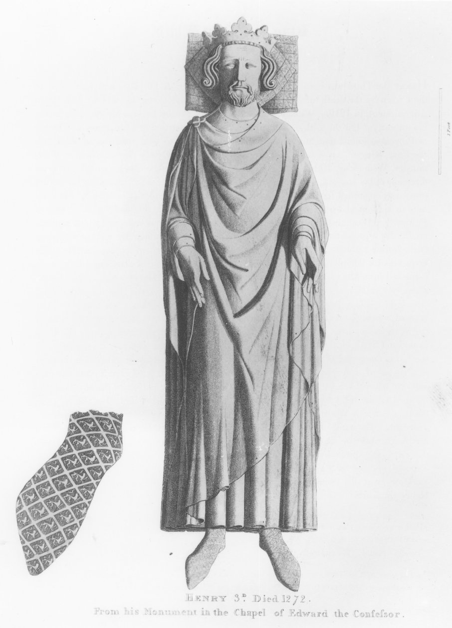 III. Henrik király (1207-72) képmása a Hitvalló Edward kápolnájában lévő emlékművéről alkotó: English School