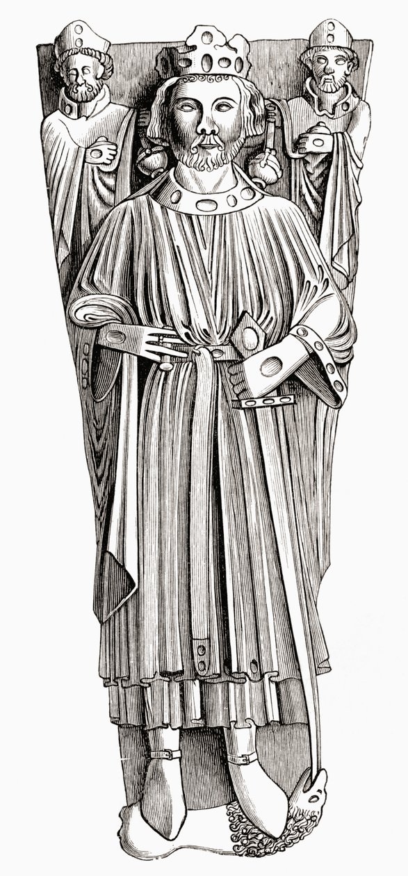János király képmása a worcesteri katedrálisban lévő sírján, J. R. Green „Short History of the English People” című könyvéből, 1893. alkotó: English School