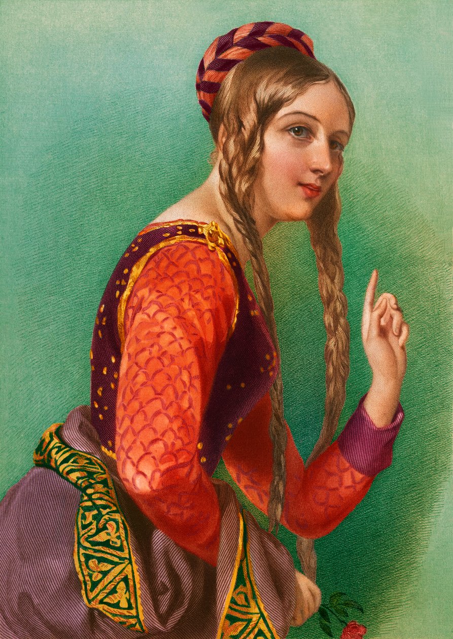 Aquitániai Eleonóra, II. Henrik királynője, Henry G. Bohn nyomta alkotó: English School