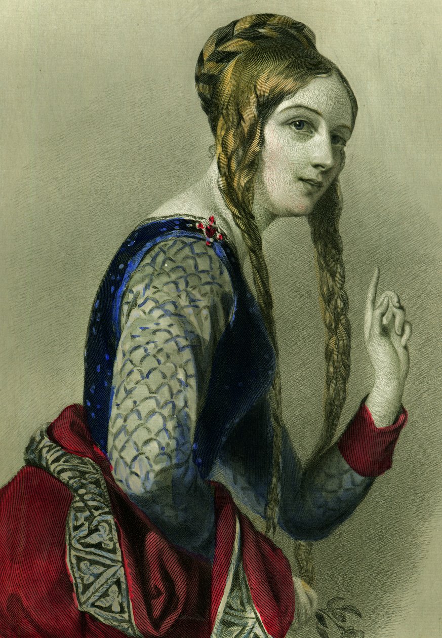 Aquitániai Eleonóra, II. Henrik királynője, Henry G. Bohn nyomta, 1856 (színes metszet) alkotó: English School