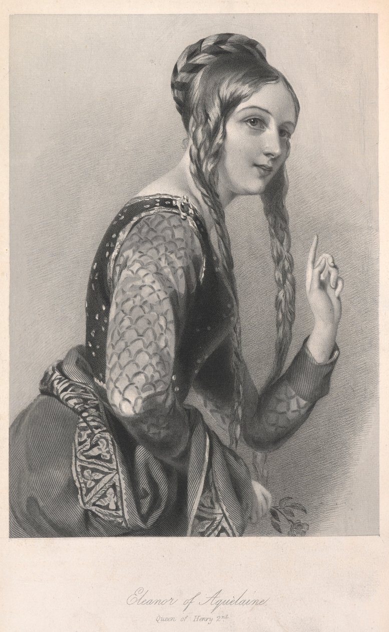 Aquitániai Eleonor, illusztráció a "Királynők életrajzi vázlataiból..." alkotó: English School