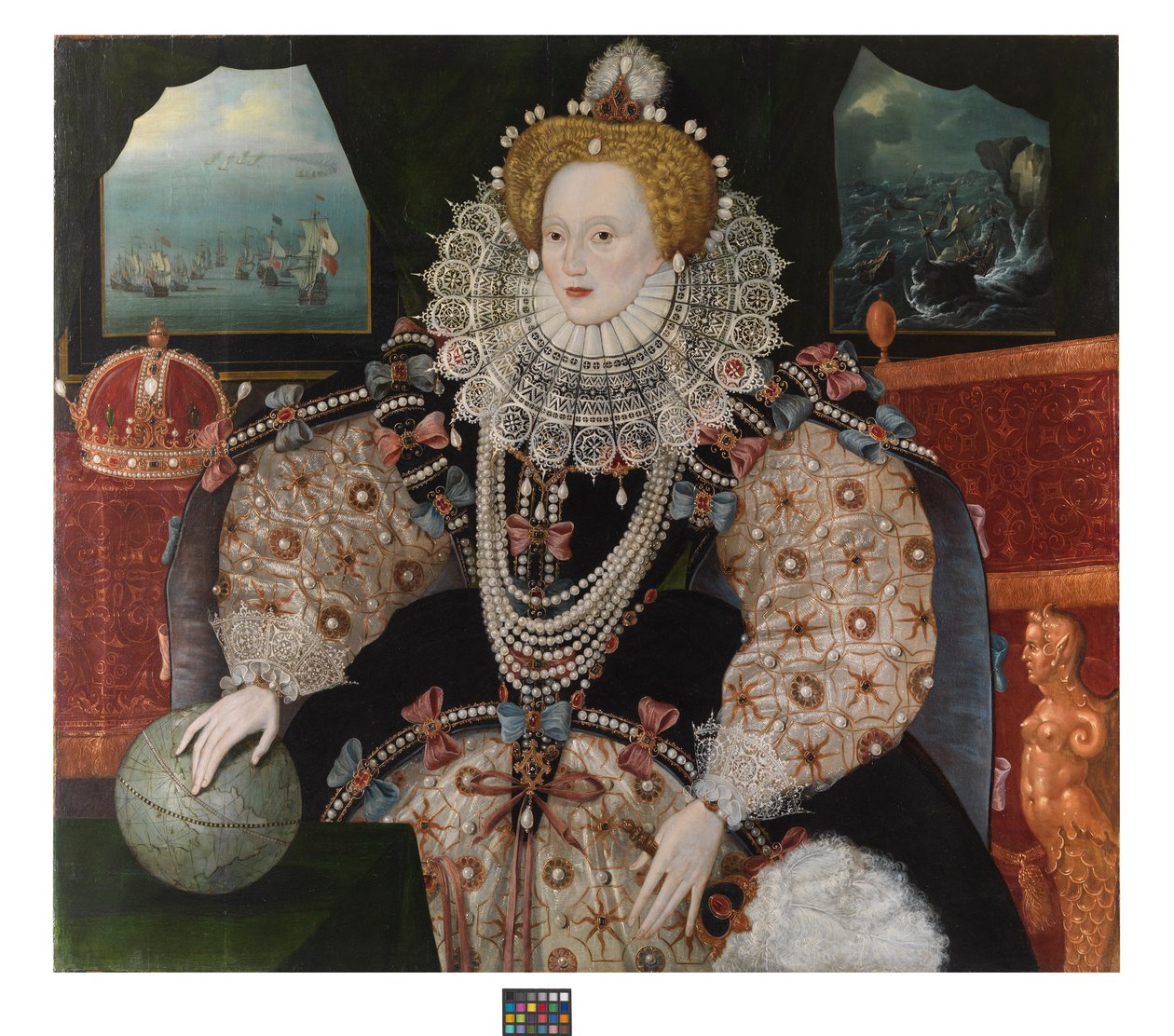 I. Erzsébet (az "Armada-portré"), 1588 körül (olaj, tölgyfa tábla) alkotó: English School