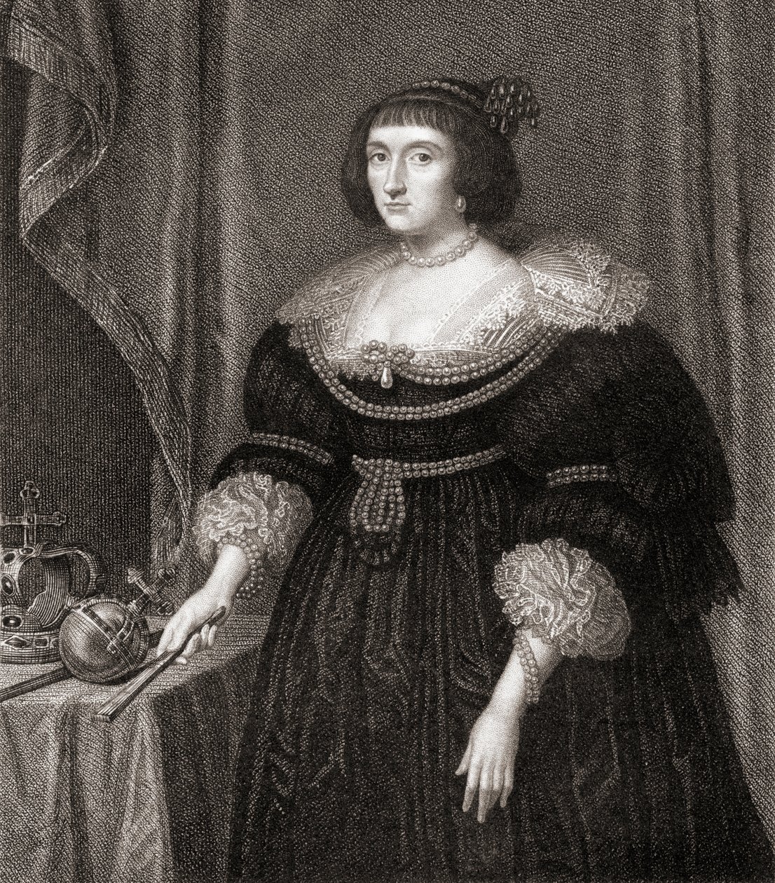 Erzsébet, Cseh királynője (1596-1662), a Lodges British Portraits-ból, 1823 alkotó: English School