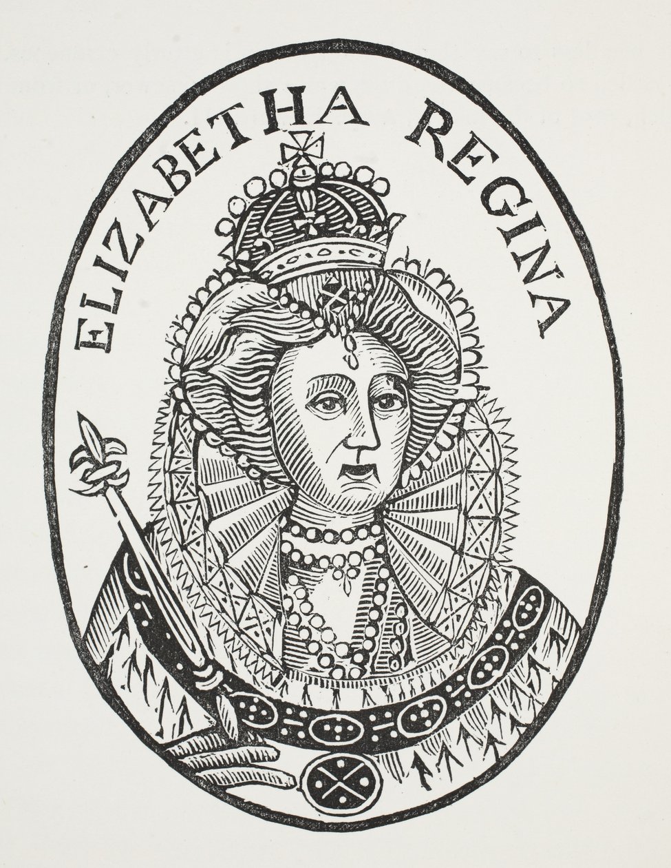 Elizabeth Regina, illusztráció a Chap-books of the Eighteenth Century-ből, John Ashton, pub. 1882 alkotó: English School