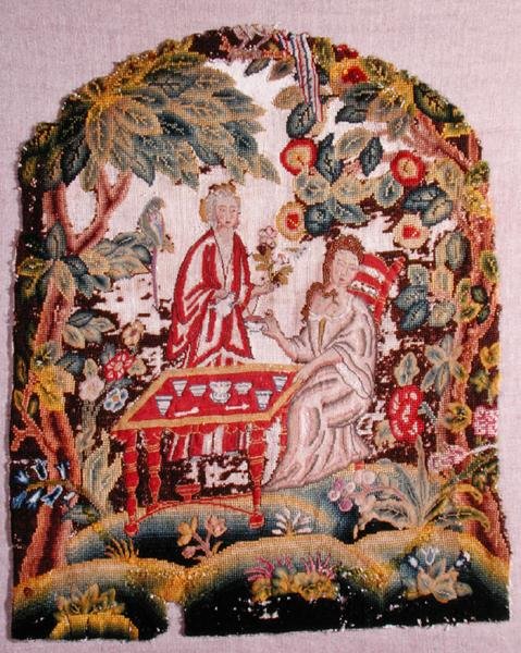 Hímzett szék, 1700 körül (gyapjú és selyem, vászon) alkotó: English School