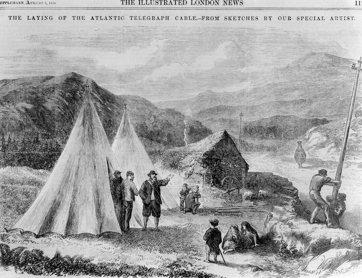 A távíró cég munkásainak táborozása a Killarney és Valencia közötti úton alkotó: English School