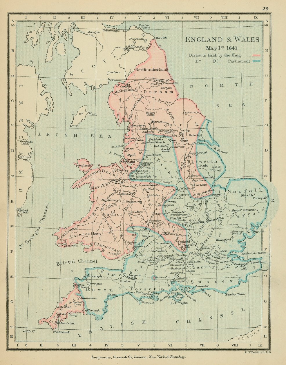 Anglia és Wales (színes litográfia) alkotó: English School