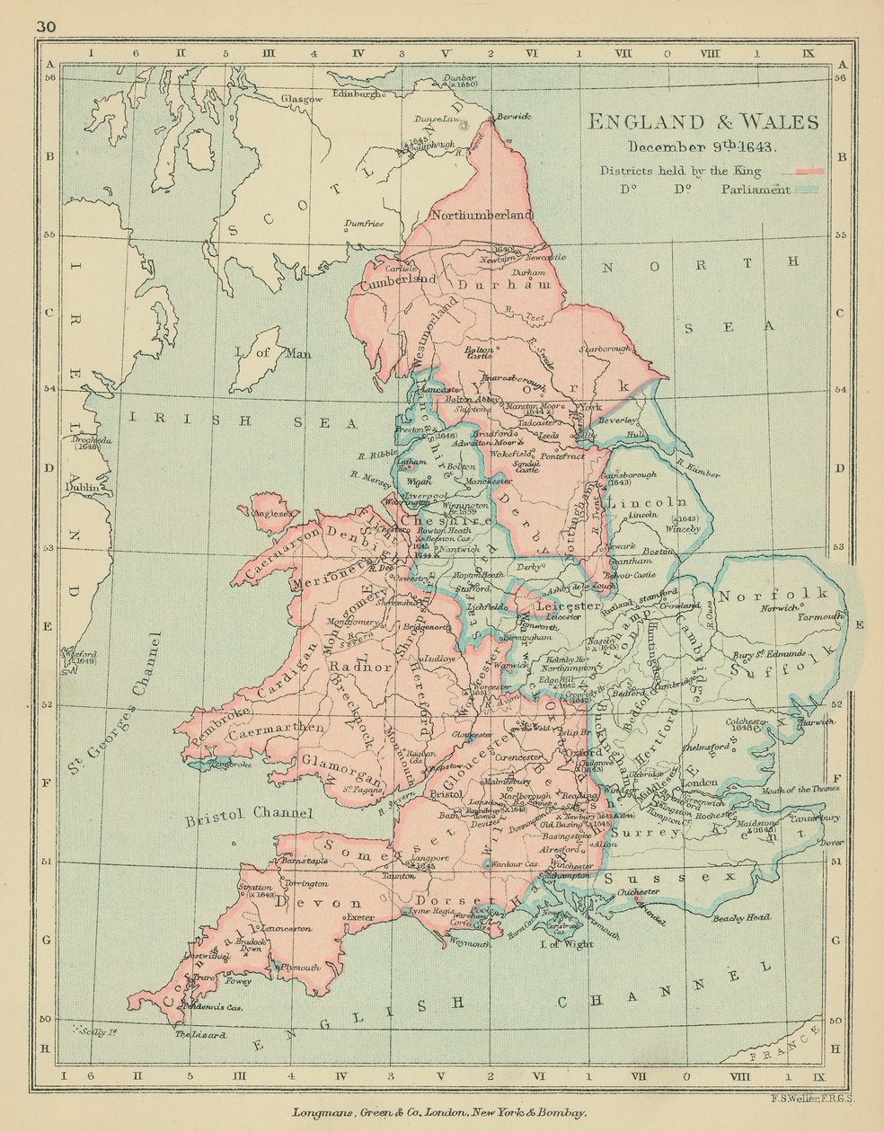 Anglia és Wales (színes litográfia) alkotó: English School