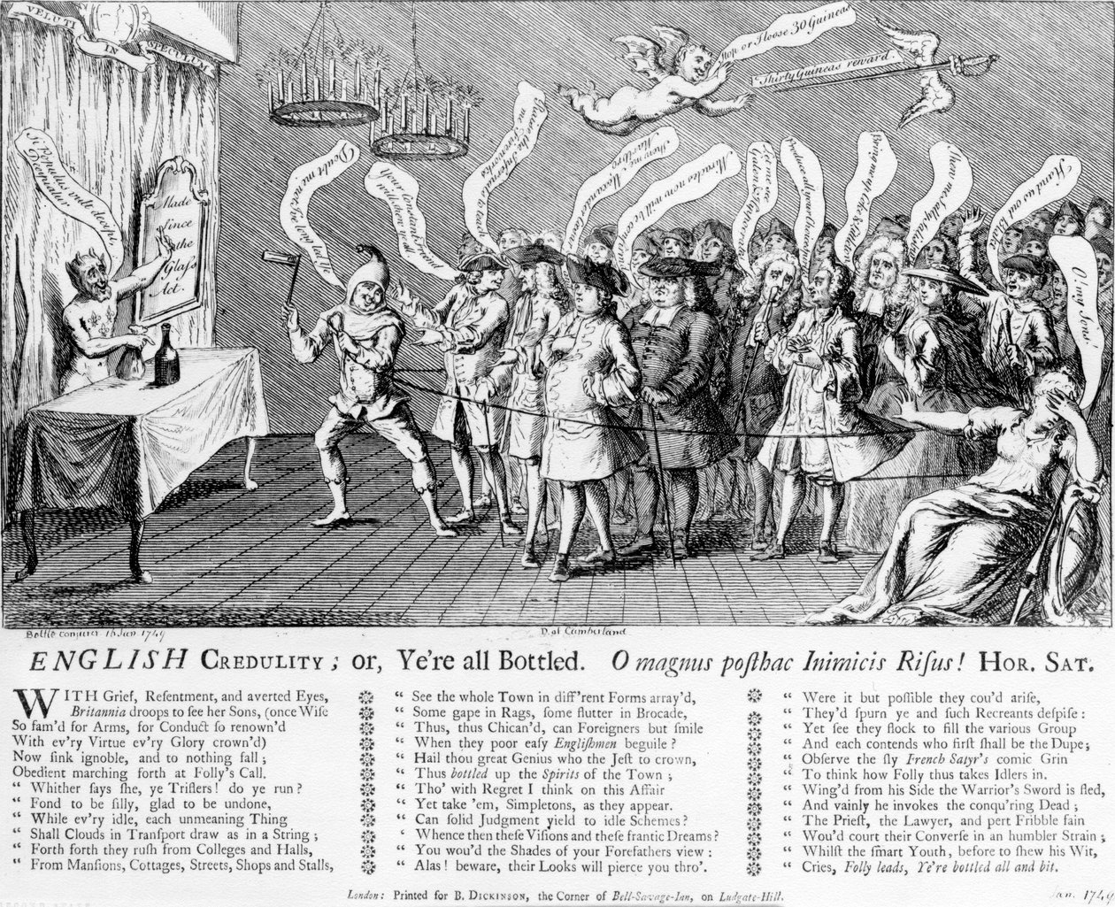 English Credulity vagy Yere all Bottled, 1749 alkotó: English School