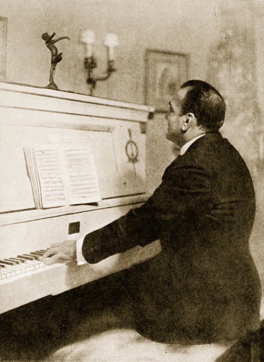 Enrico Caruso a zongoránál alkotó: English School
