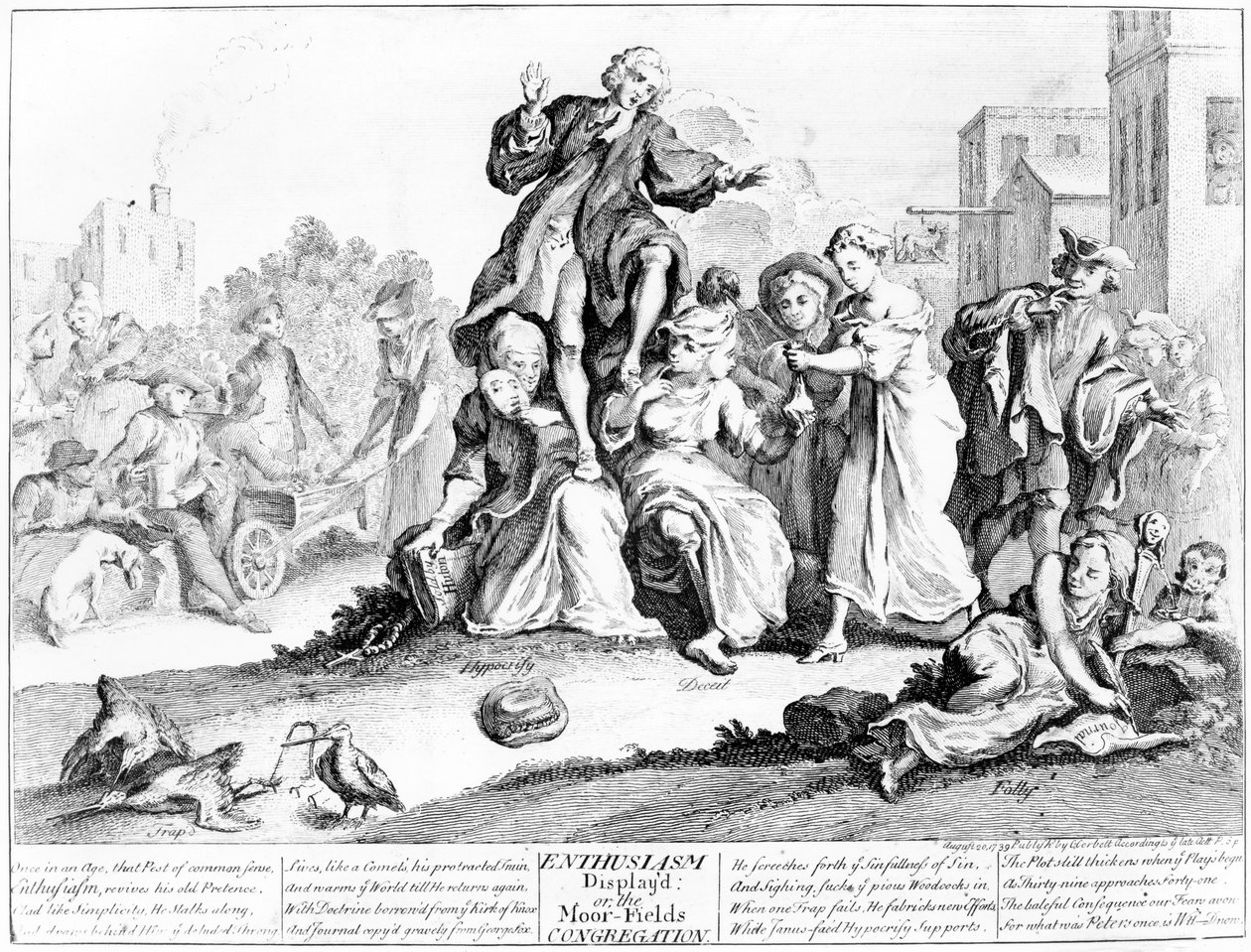 Megnyilvánuló lelkesedés, vagy Moor Fields Congregation, 1739 alkotó: English School