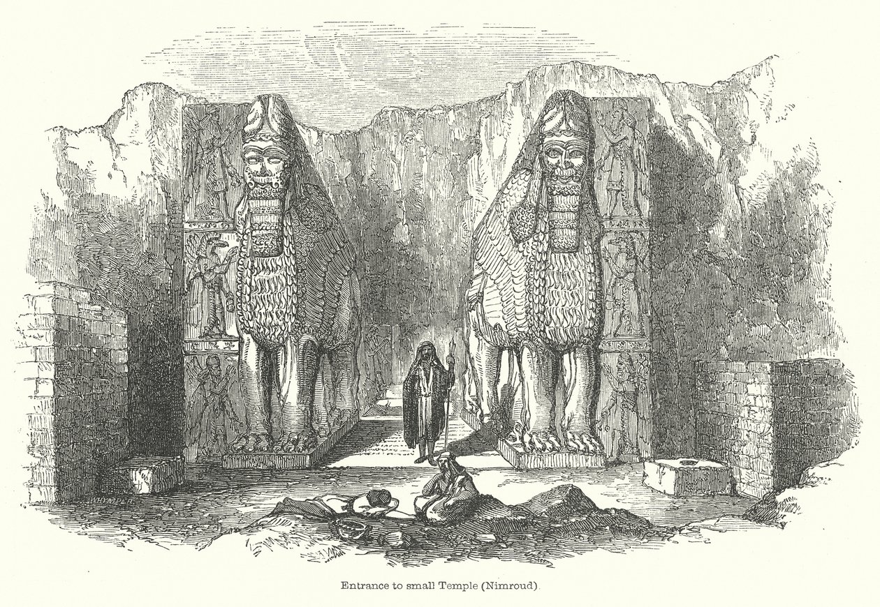 A Kis Templom bejárata (Nimrud) (metszet) alkotó: English School