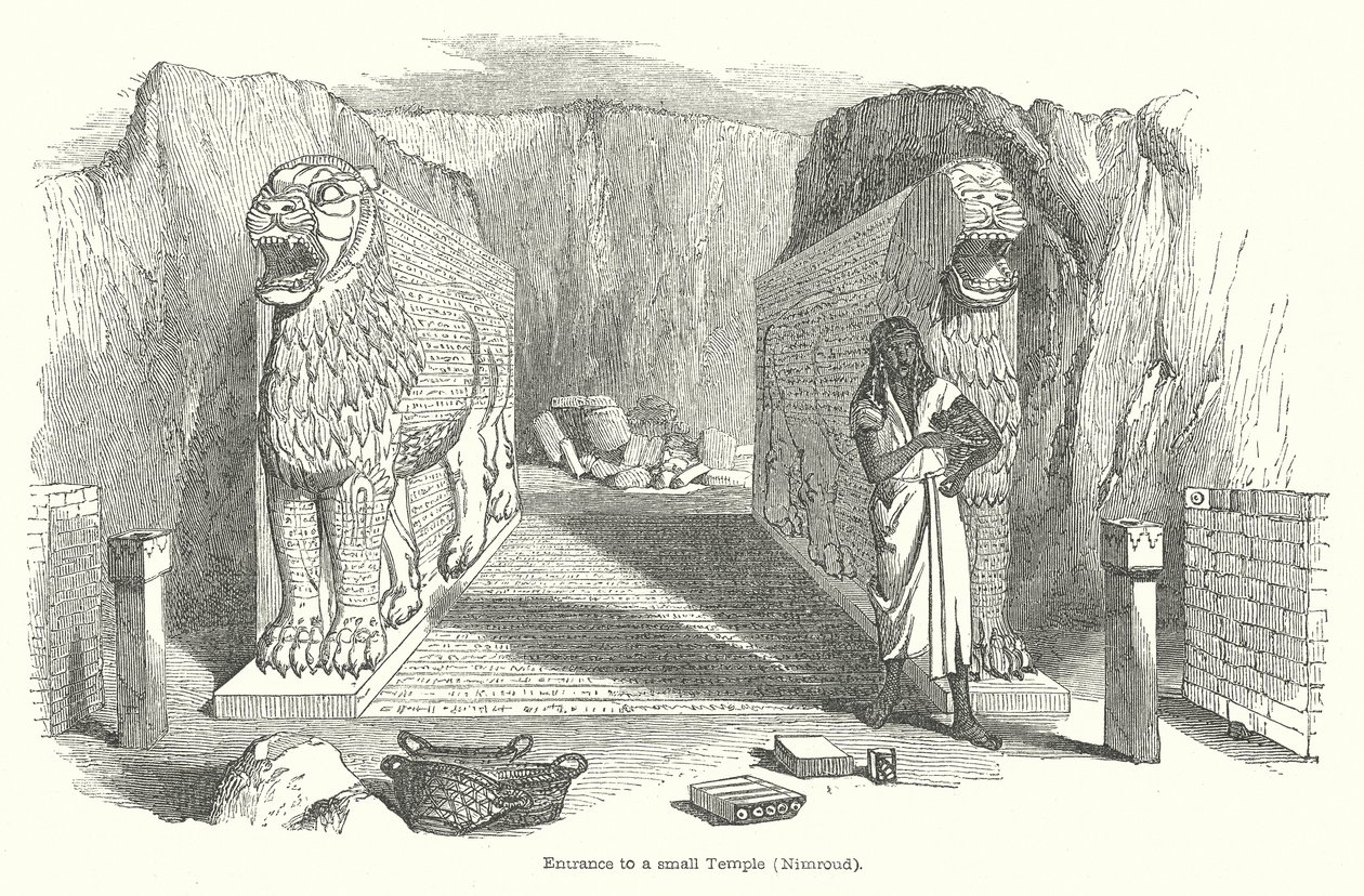 Egy kis templom bejárata (Nimrud) (metszet) alkotó: English School