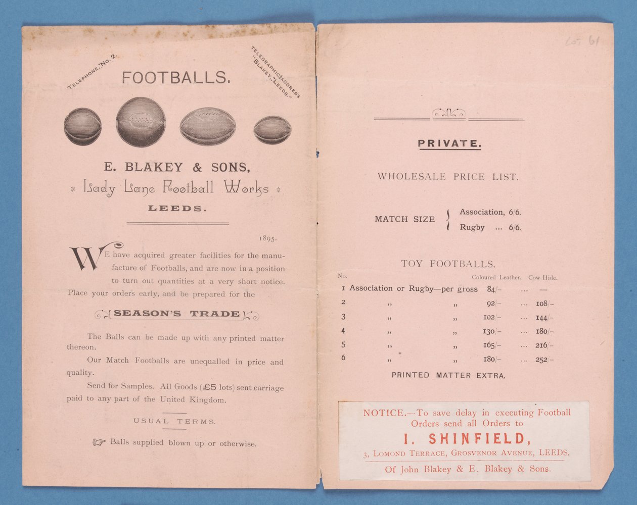 Az E. Blakey & Sons által készített berendezéskatalógus, 1895 alkotó: English School