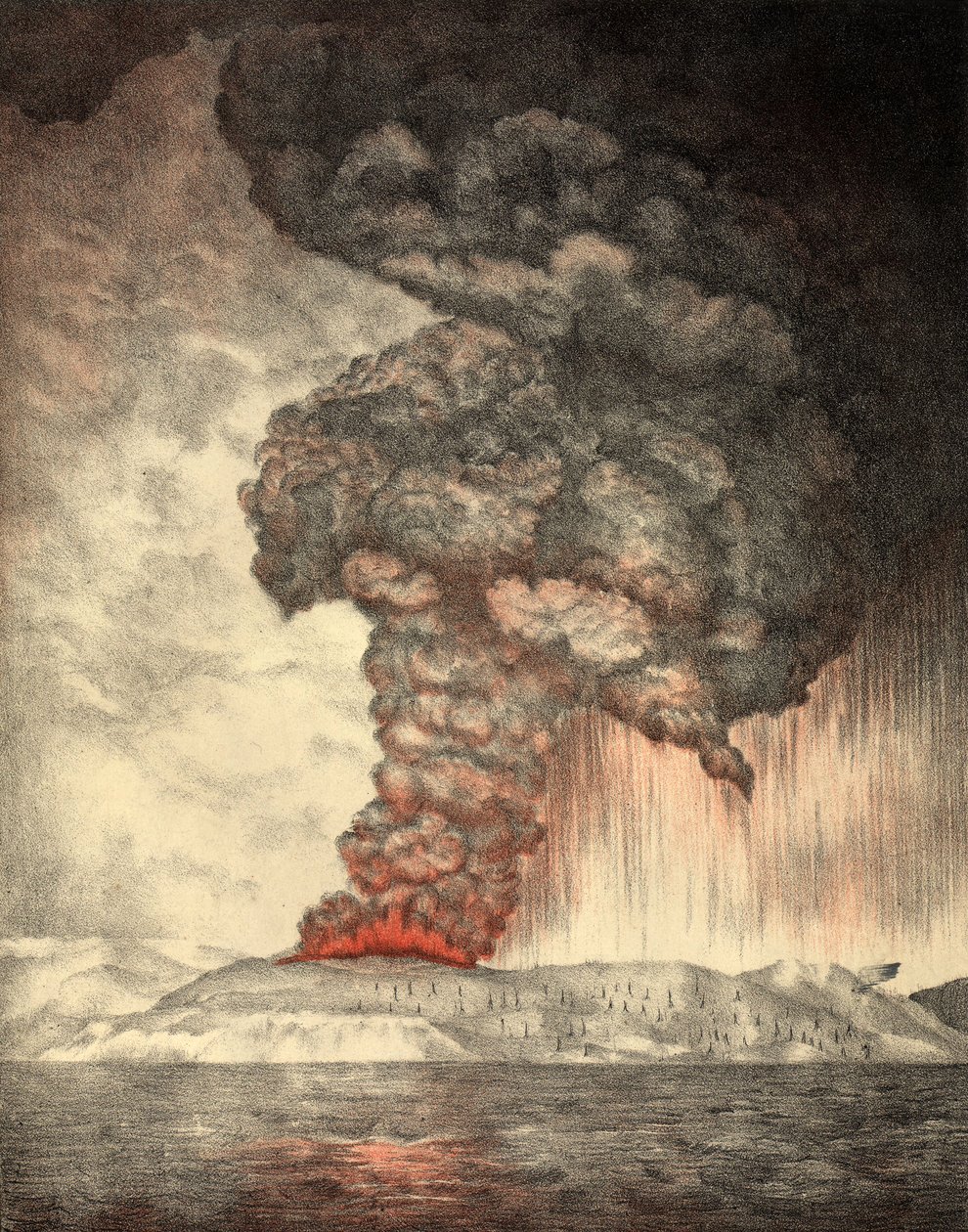 Krakatau kitörése, 1833. augusztus 26., pub.1888 alkotó: English School