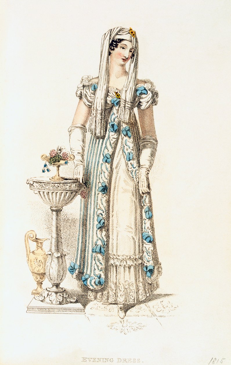 Estélyi ruha, divattányér az Ackermanns Repository of Arts-tól alkotó: English School