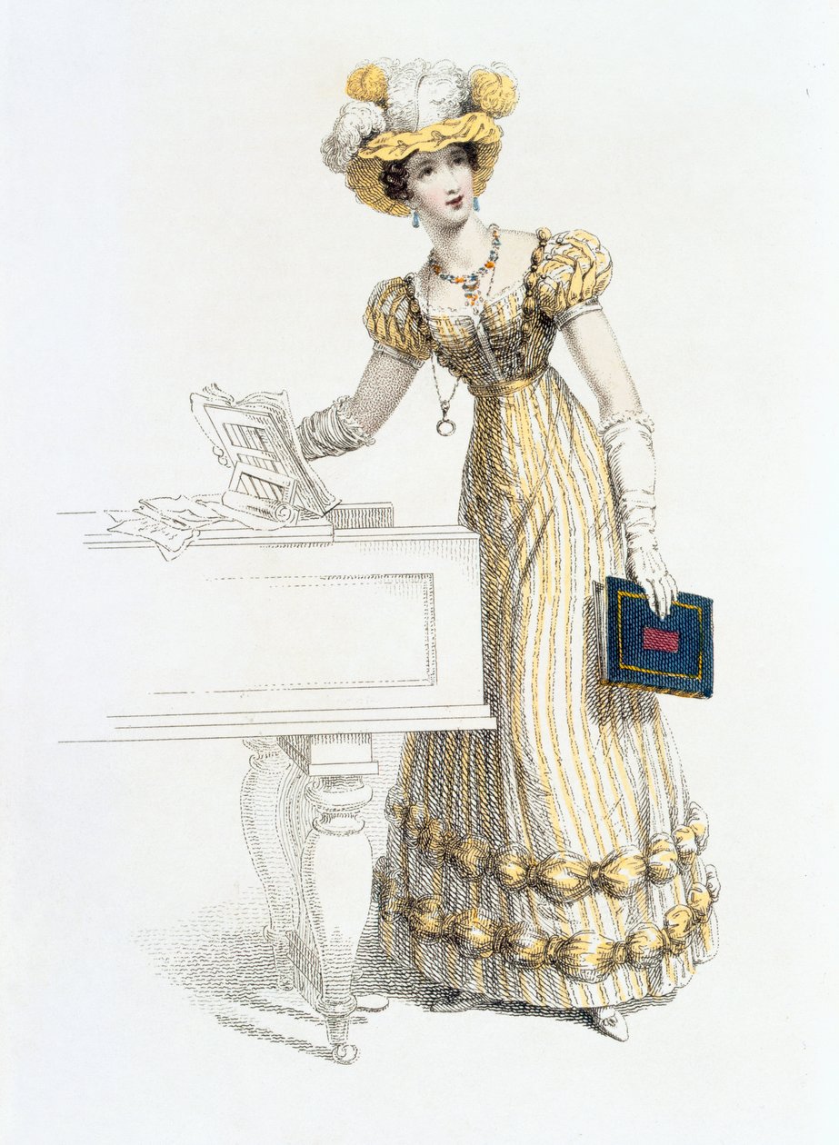 Estélyi ruha, divattányér az Ackermanns Repository of Arts-tól alkotó: English School