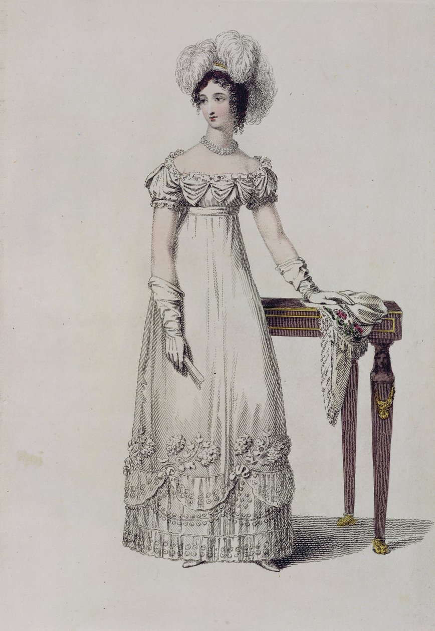 Estélyi ruha, divattányér az Ackermanns Repository of Arts-tól alkotó: English School