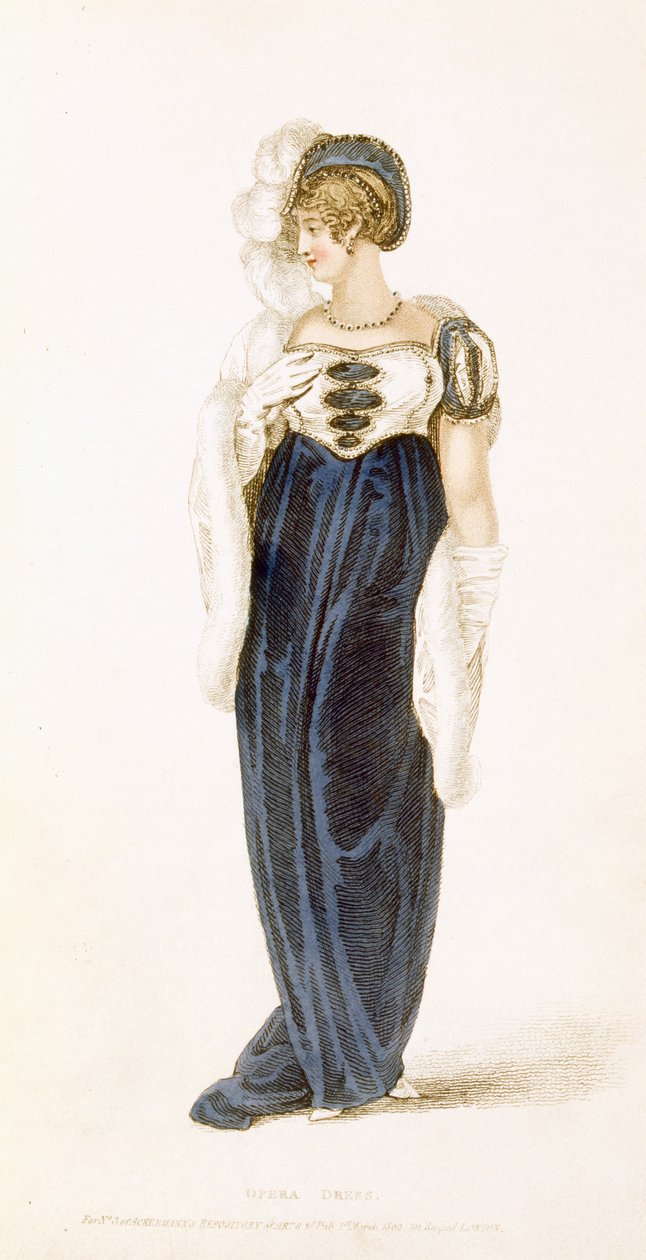 Estélyi ruha, divattányér az Ackermanns Repository of Arts-tól alkotó: English School
