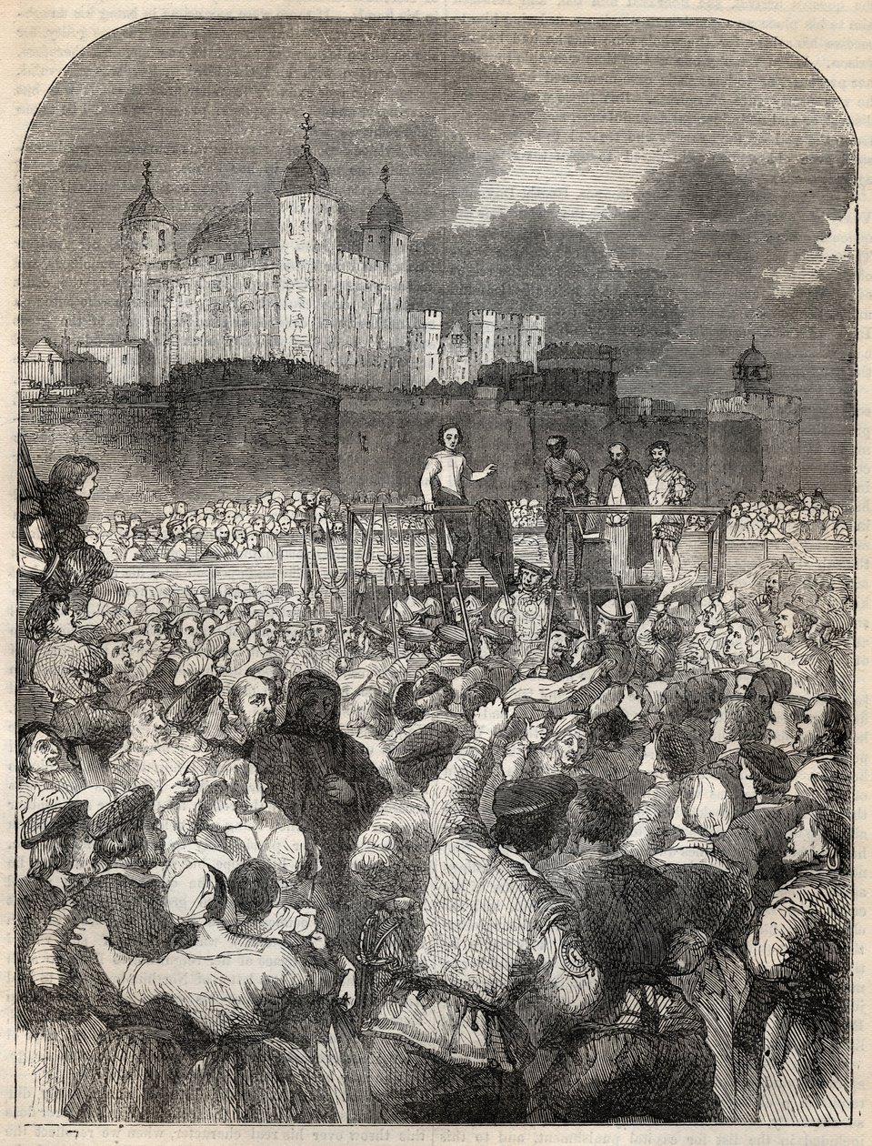 Northumberland hercegének kivégzése a Tower Hillen – 1553 (John Dudley alkotó: English School