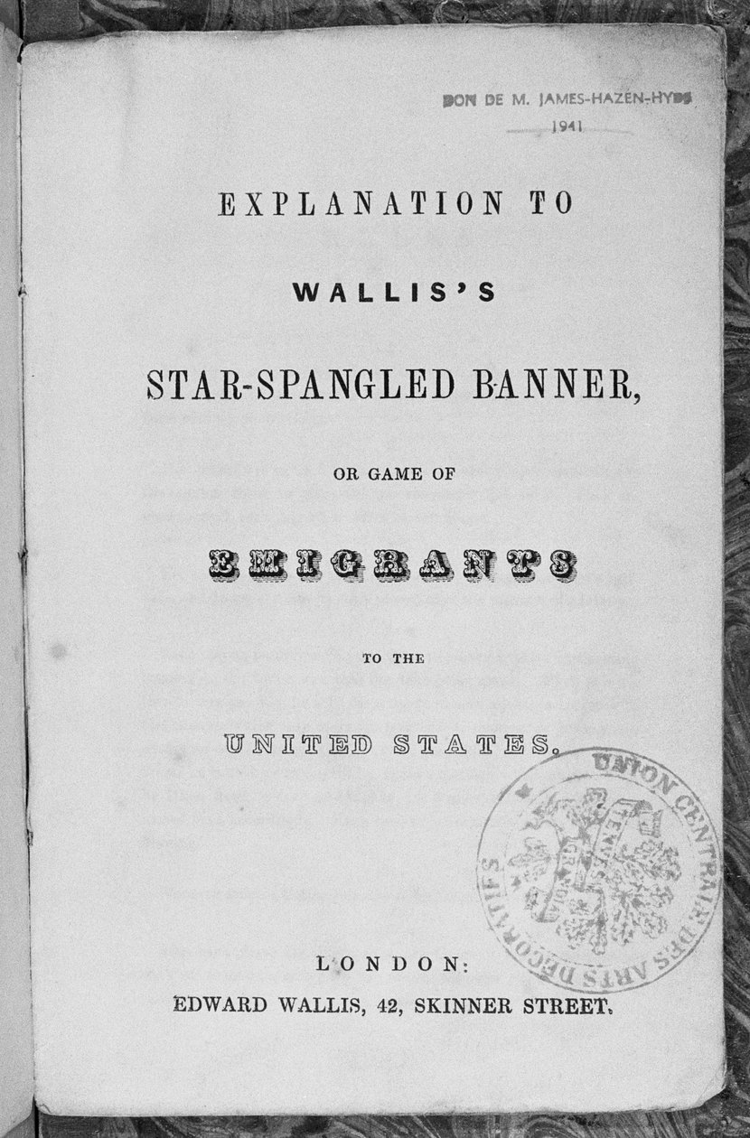 A Star-Spangled Banner vagy az Egyesült Államokba emigránsok játékának magyarázata, 1840 körül alkotó: English School