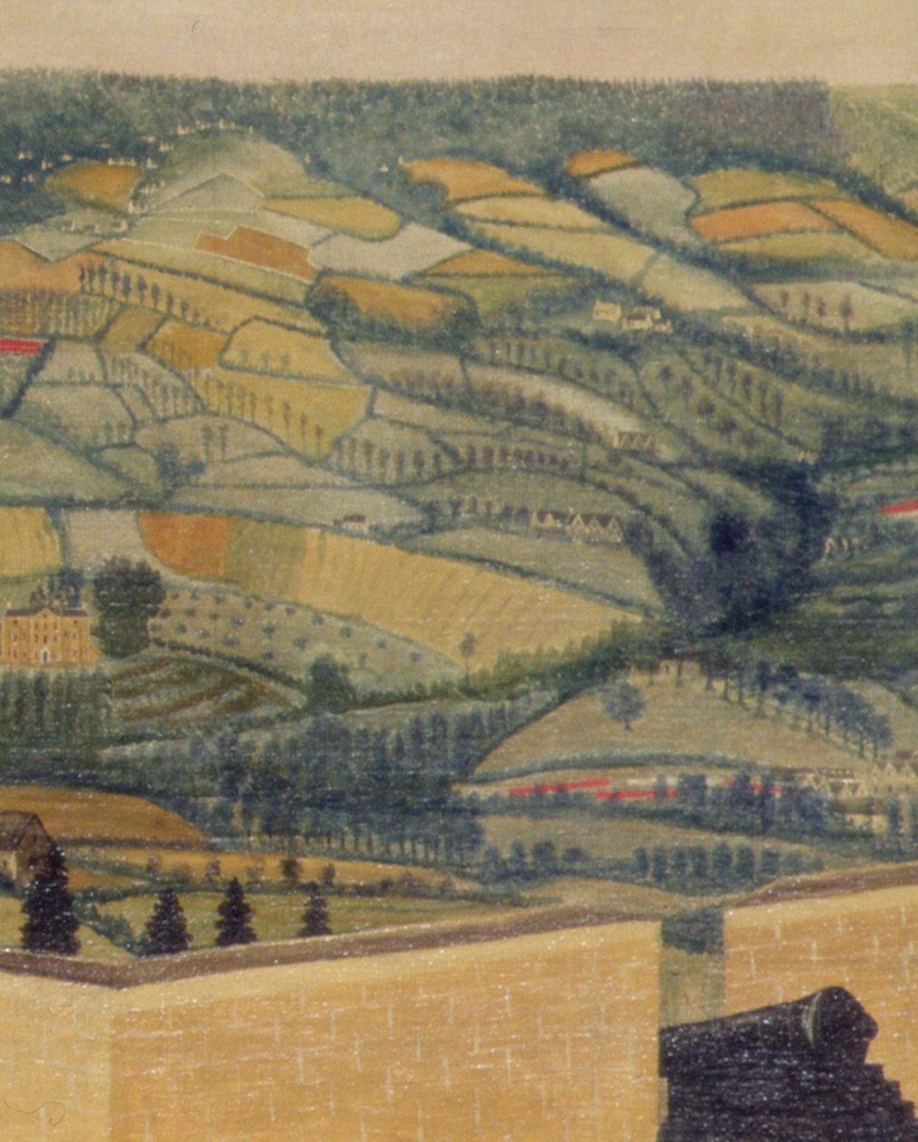 Kiterjedt tájkép Rodborough Fortból, 1764 körül (olaj, vászon) (65821 részlet) alkotó: English School