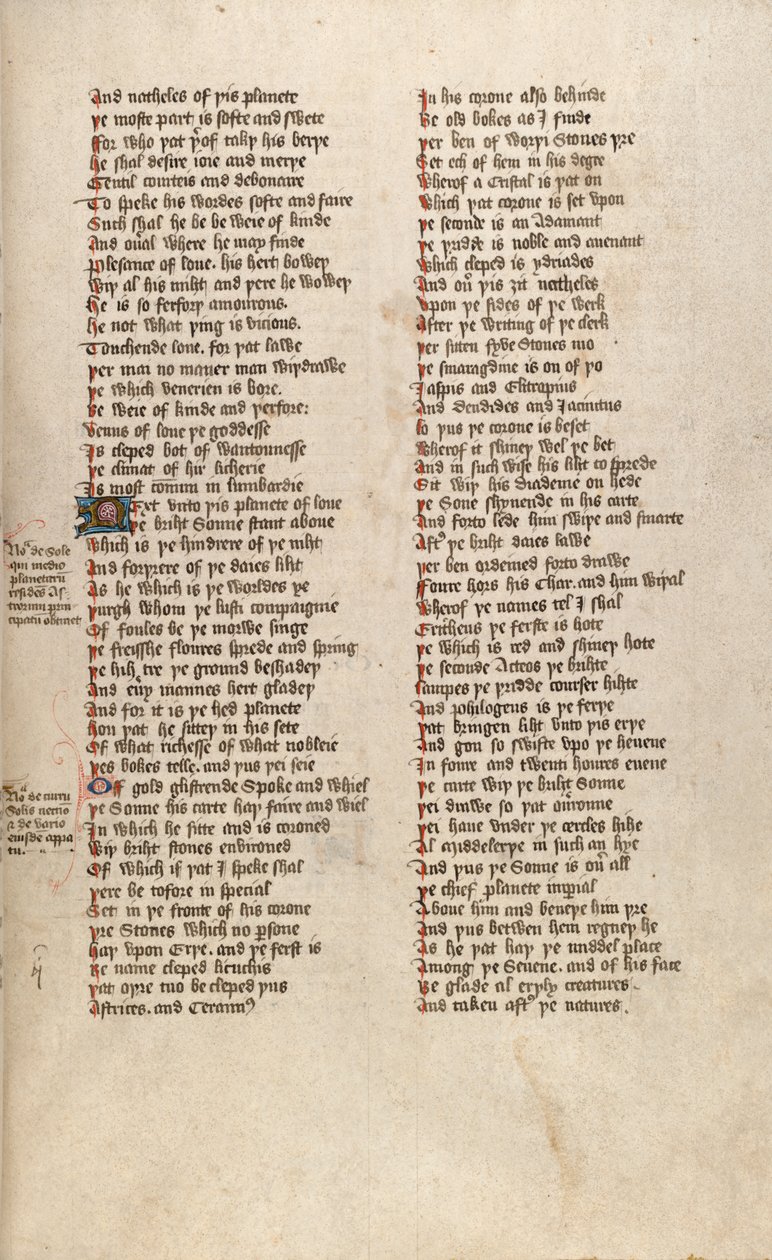 F151r, Ms New Coll 266, De confessio amantis, John Gower (toll és tinta pergamen) alkotó: English School