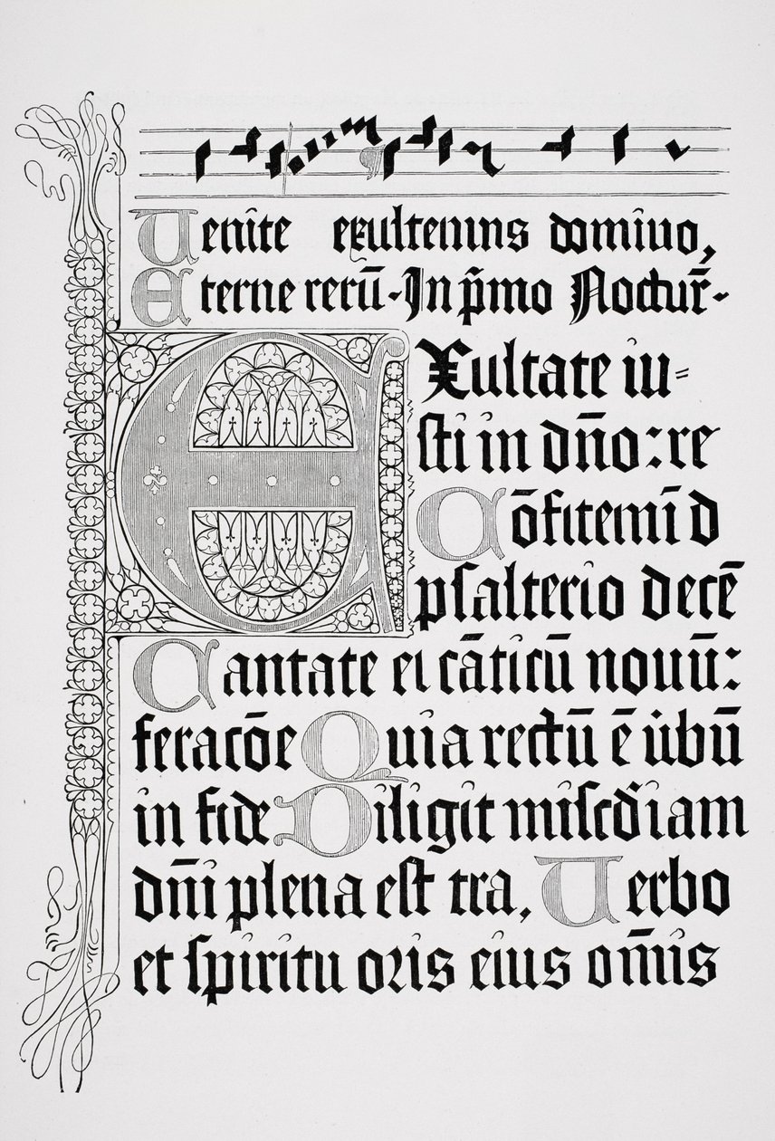 Johann Fust és Petrus Schoiffer által nyomtatott zsoltár oldal fakszimile, Mainz, 1459 alkotó: English School