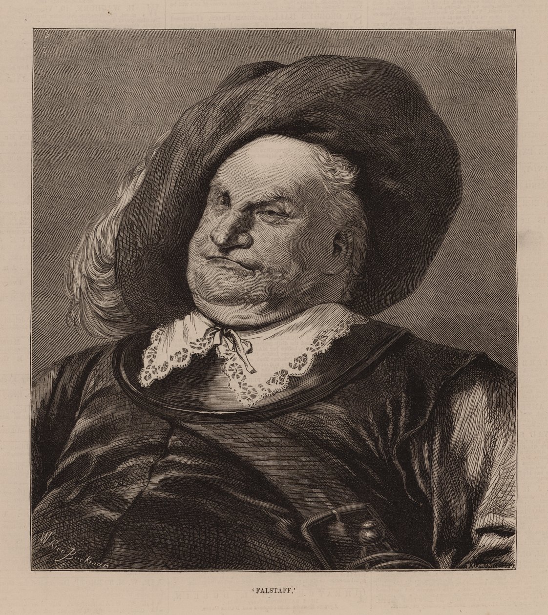 Falstaff" (metszet) alkotó: English School