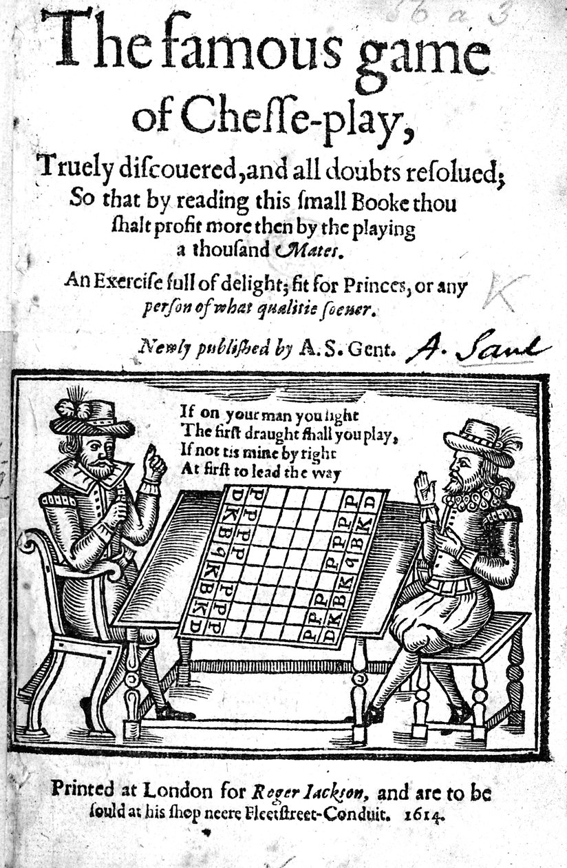 Híres sakkjáték, 1614 (fametszet) alkotó: English School