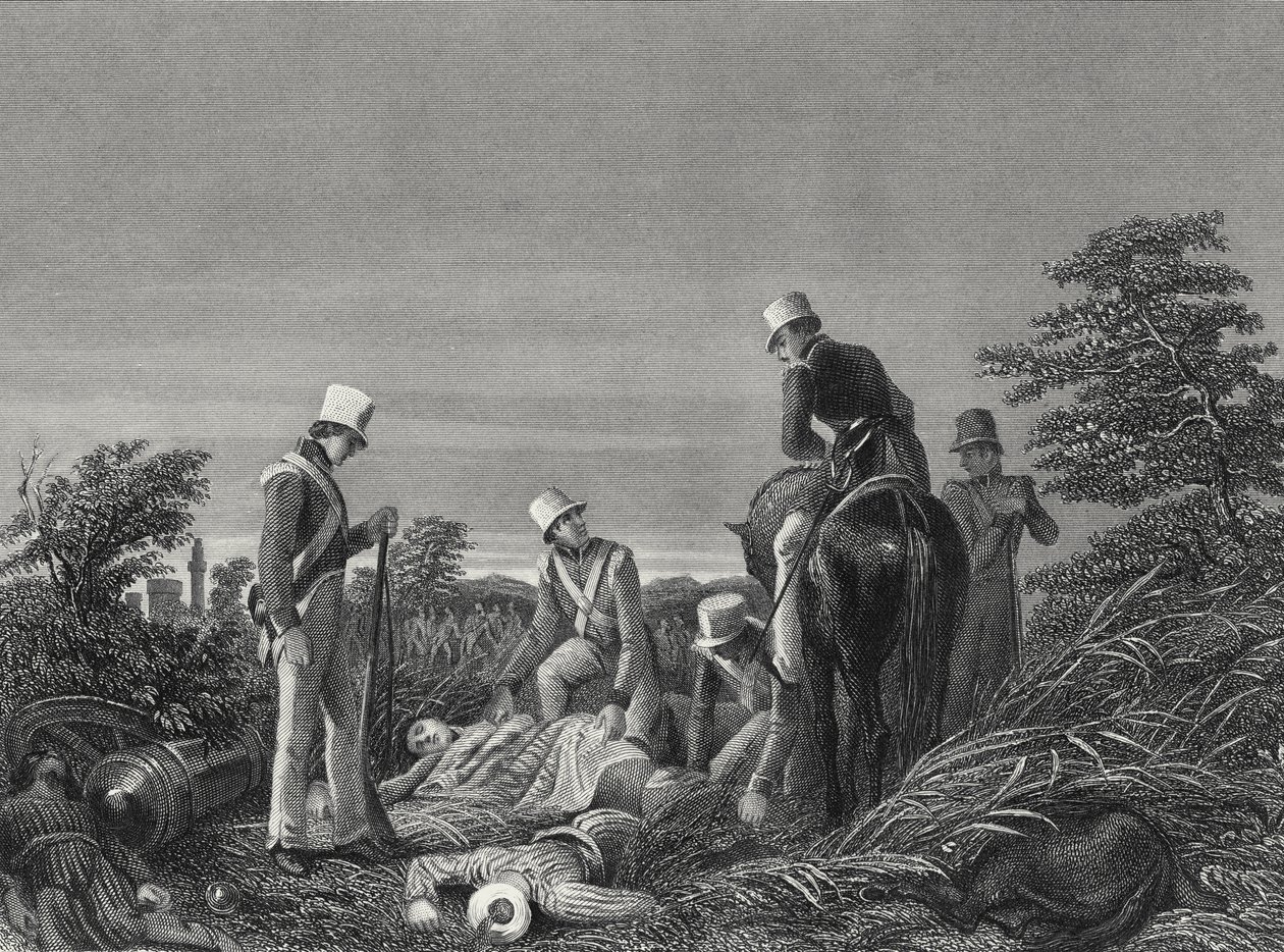 A 24. ezred színeinek megtalálása a Chillianwallah-i csata után, 1850 körül (metszet) alkotó: English School