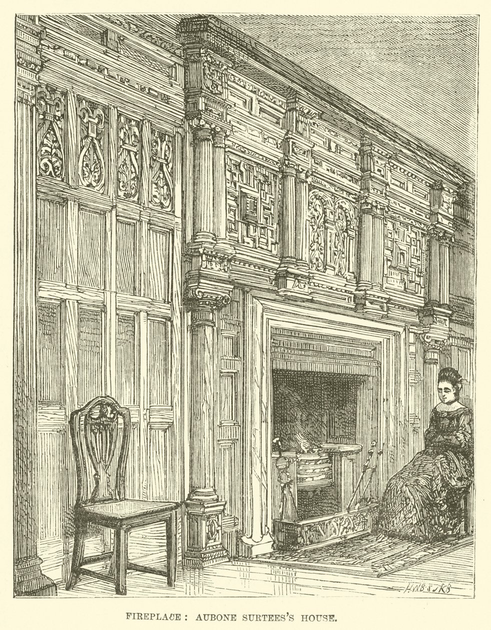Kandalló, Aubone Surtees háza (metszet) alkotó: English School