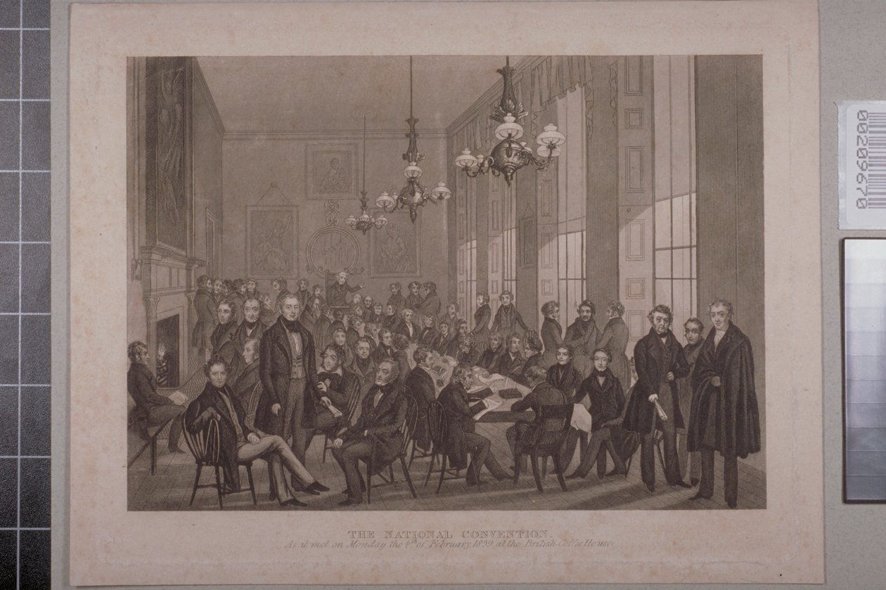 Első Chartis Meeting, British Coffee House a Cockspur Streeten, 1839 alkotó: English School