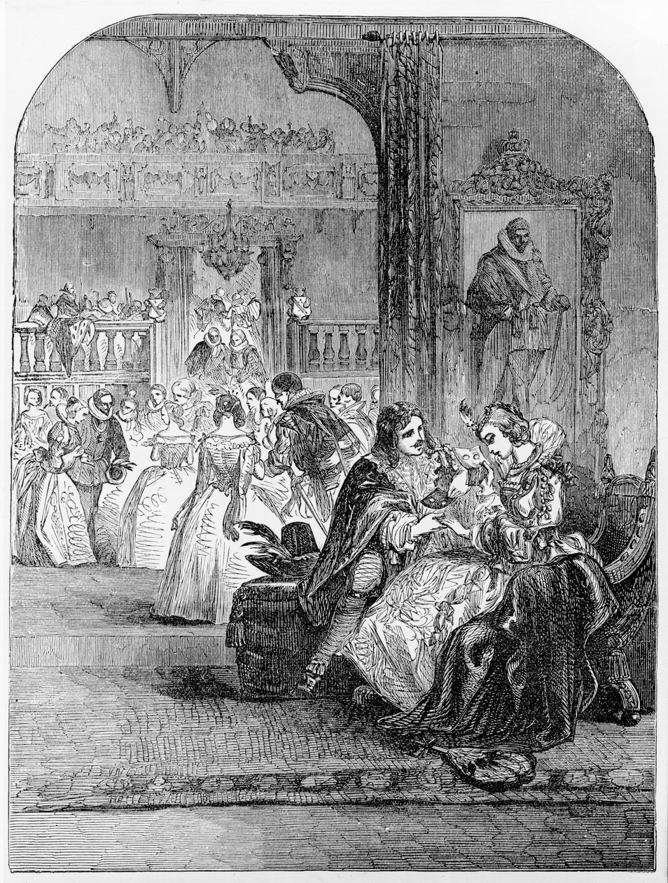 Károly herceg (1600-49) első interjúja Henrietta hercegnővel (1609-69) Párizsban alkotó: English School