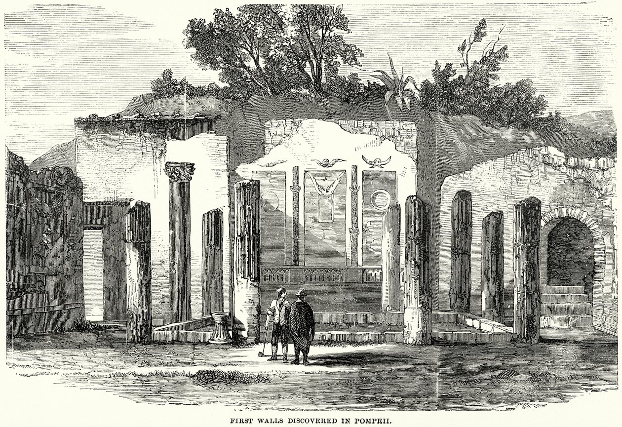Pompejiben felfedezett első falak (metszet) alkotó: English School