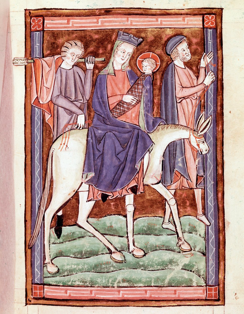 Repülés Egyiptomba Oldal egy 13. századi Velence angol kéziratából, Biblioteca Marciana alkotó: English School