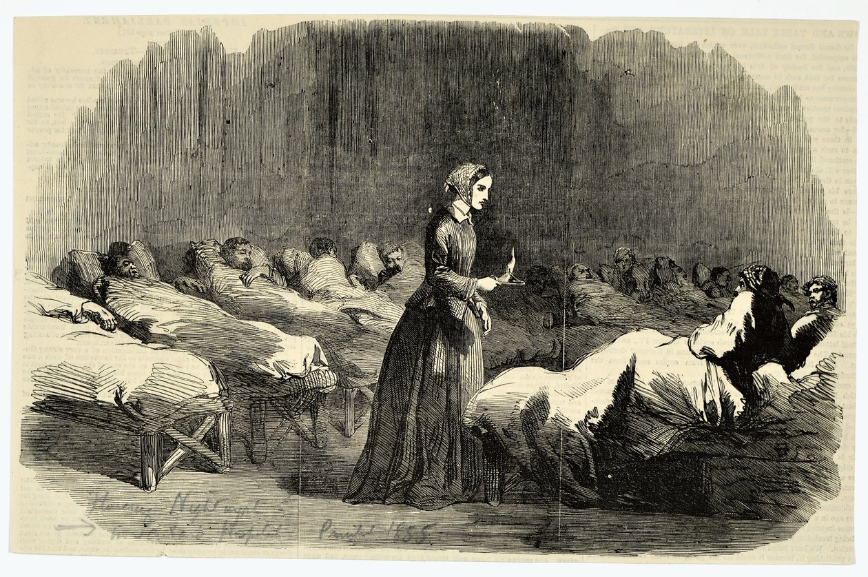 Florence Nightingale a Barrack Kórházban, Scutari, 1855 alkotó: English School