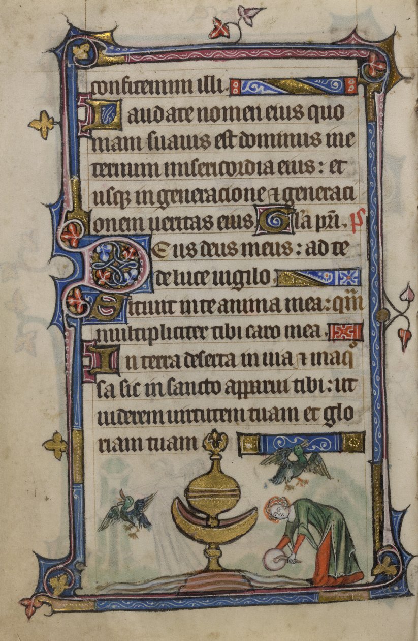 Folio 72v Illusztráció a "The Taymouth Hours"-ból (vellum) alkotó: English School