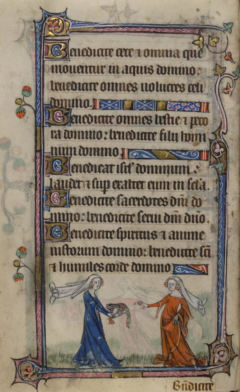 Folio 75v Illusztráció a "The Taymouth Hours"-ból (vellum) alkotó: English School