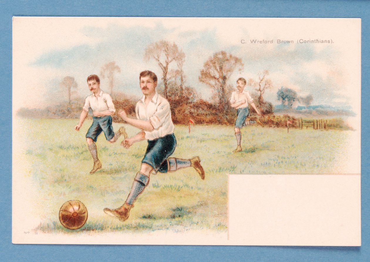 Futballozó apa, 1890-1900 körül (nyomtatott) alkotó: English School